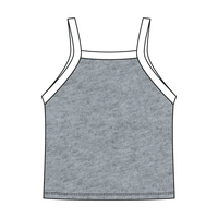 Square High Neck Rib Spaghetti Tank