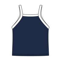 Square High Neck Rib Spaghetti Tank