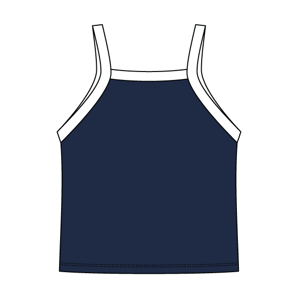 Square High Neck Rib Spaghetti Tank