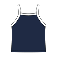 Square High Neck Rib Spaghetti Tank