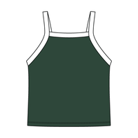 Square High Neck Rib Spaghetti Tank