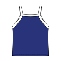 Square High Neck Rib Spaghetti Tank