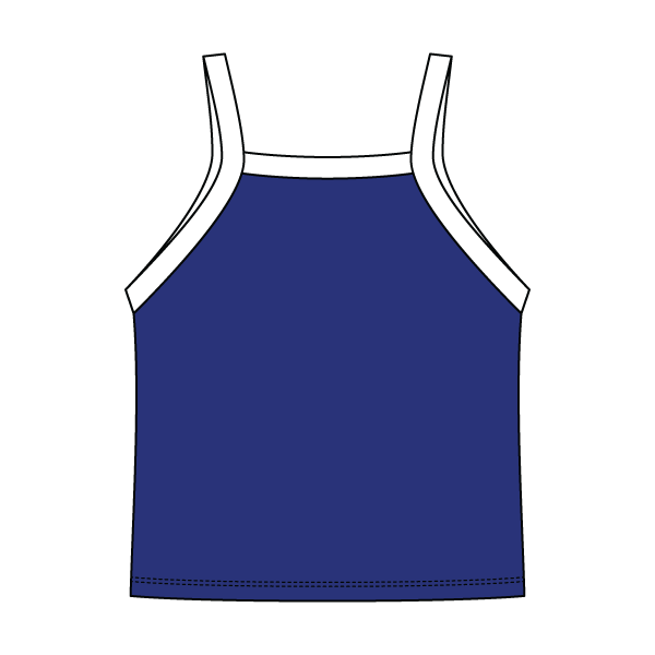 Square High Neck Rib Spaghetti Tank
