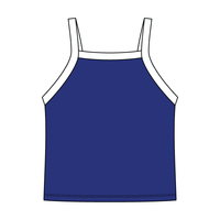 Square High Neck Rib Spaghetti Tank