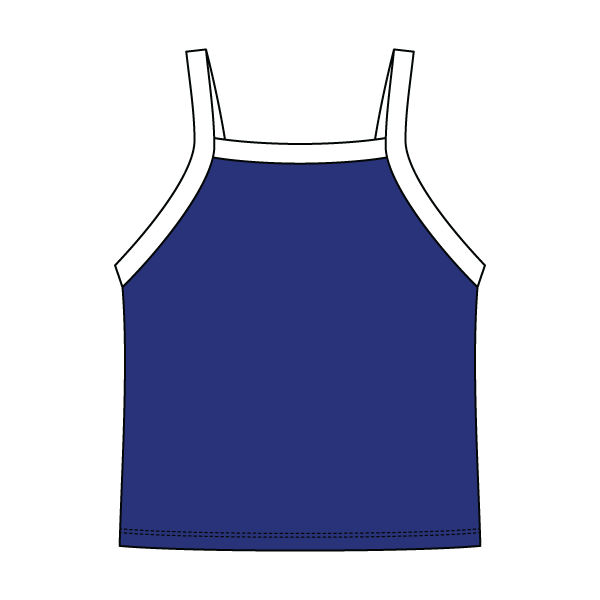 Square High Neck Rib Spaghetti Tank
