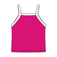 Square High Neck Rib Spaghetti Tank