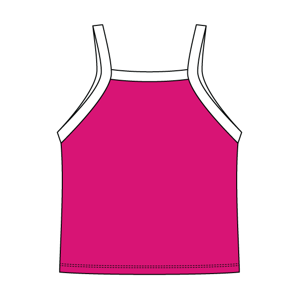 Square High Neck Rib Spaghetti Tank