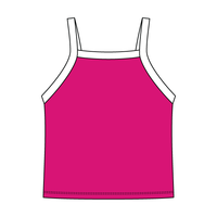 Square High Neck Rib Spaghetti Tank