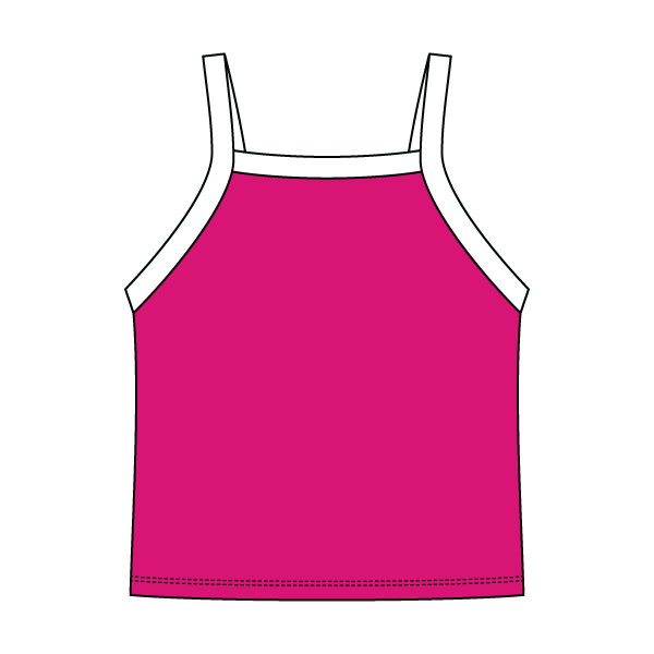 Square High Neck Rib Spaghetti Tank