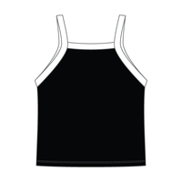 Square High Neck Rib Spaghetti Tank