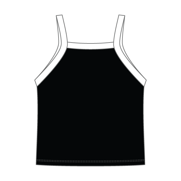 Square High Neck Rib Spaghetti Tank