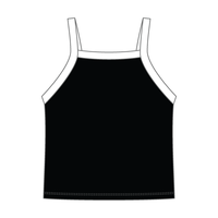 Square High Neck Rib Spaghetti Tank