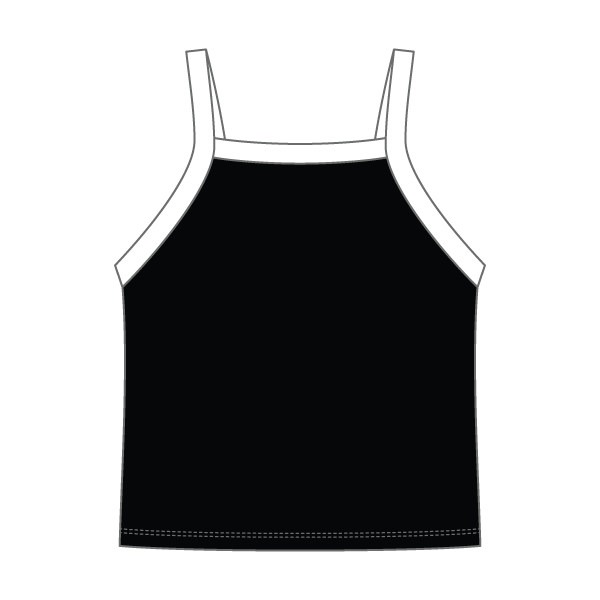 Square High Neck Rib Spaghetti Tank