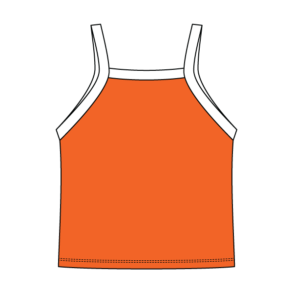 Square High Neck Rib Spaghetti Tank