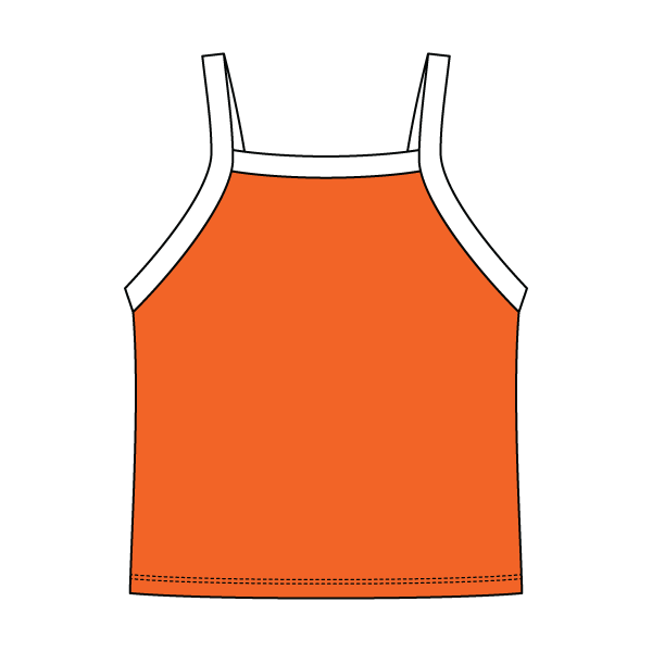 Square High Neck Rib Spaghetti Tank