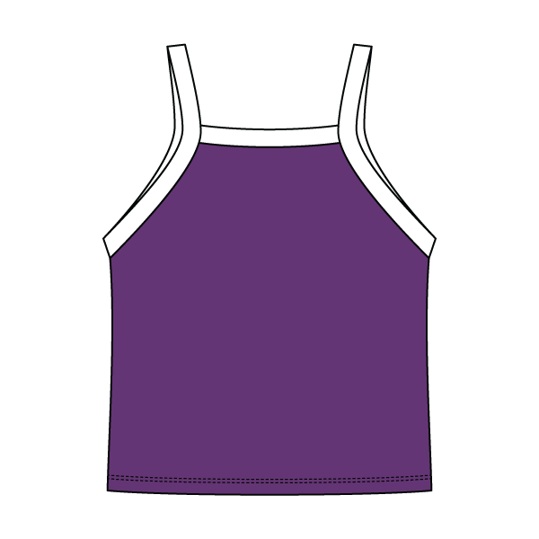 Square High Neck Rib Spaghetti Tank