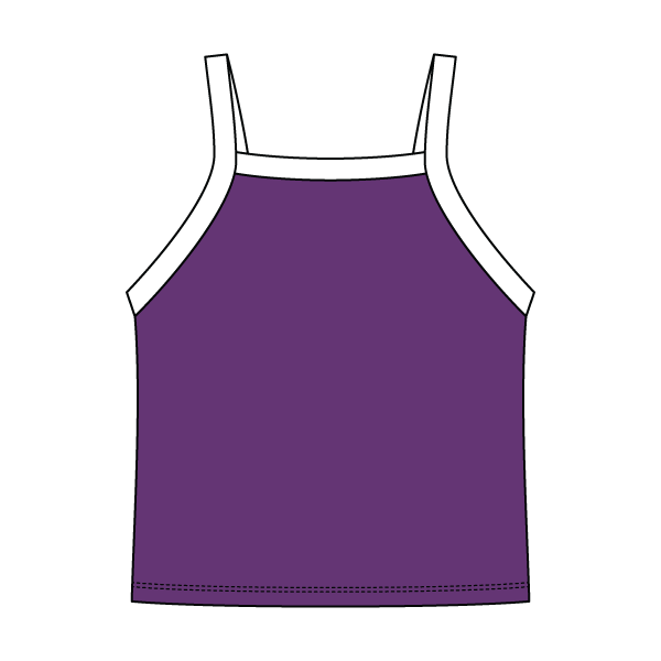 Square High Neck Rib Spaghetti Tank