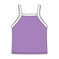 Square High Neck Rib Spaghetti Tank