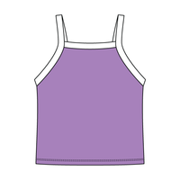 Square High Neck Rib Spaghetti Tank