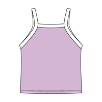Square High Neck Rib Spaghetti Tank