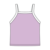 Square High Neck Rib Spaghetti Tank