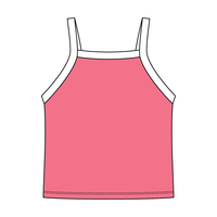Square High Neck Rib Spaghetti Tank