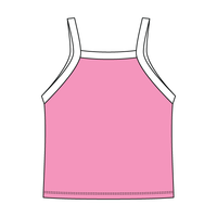 Square High Neck Rib Spaghetti Tank