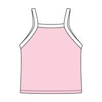 Square High Neck Rib Spaghetti Tank