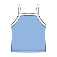 Square High Neck Rib Spaghetti Tank