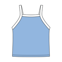 Square High Neck Rib Spaghetti Tank