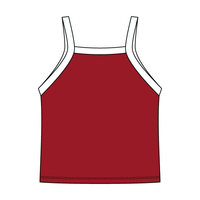 Square High Neck Rib Spaghetti Tank
