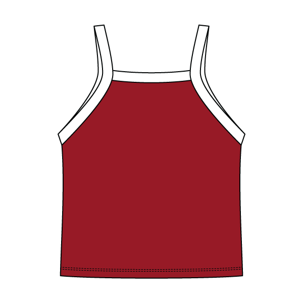 Square High Neck Rib Spaghetti Tank