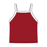 Square High Neck Rib Spaghetti Tank