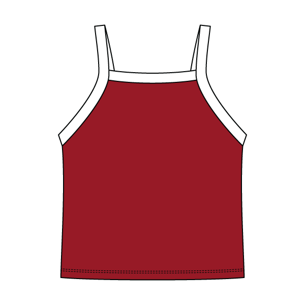 Square High Neck Rib Spaghetti Tank