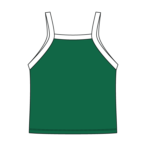 Square High Neck Rib Spaghetti Tank