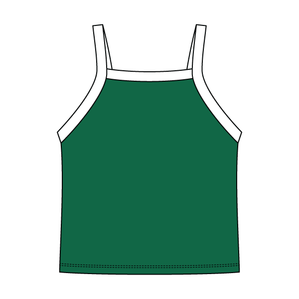 Square High Neck Rib Spaghetti Tank