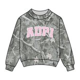 Camo Wide Mock Neck Sweatshirt