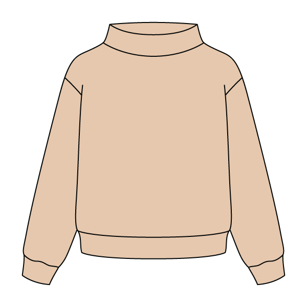 Heavyweight Fleece Wide Mock Neck Sweatshirt