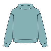 Heavyweight Fleece Wide Mock Neck Sweatshirt