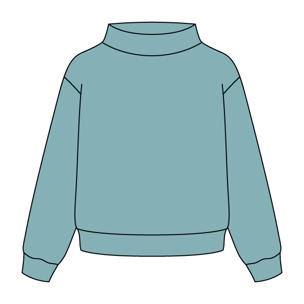 Heavyweight Fleece Wide Mock Neck Sweatshirt