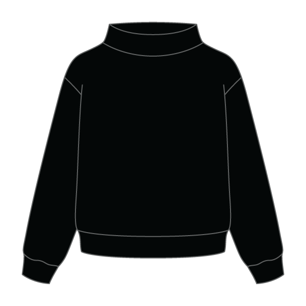 Heavyweight Fleece Wide Mock Neck Sweatshirt