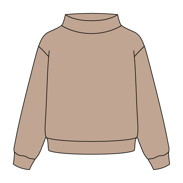 Heavyweight Fleece Wide Mock Neck Sweatshirt