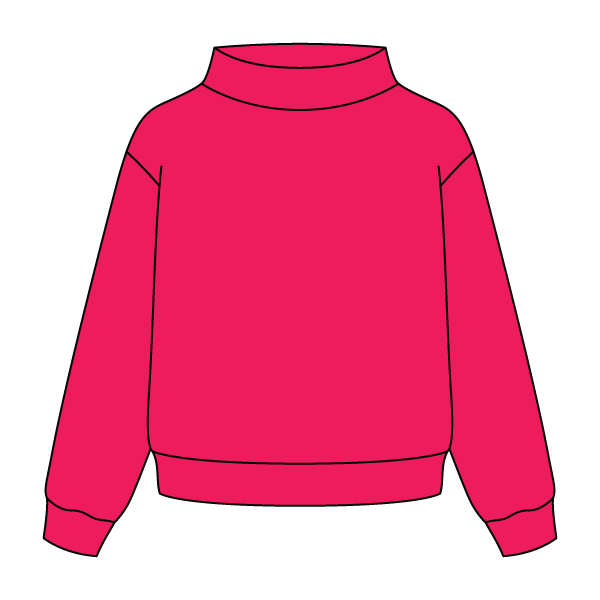 Heavyweight Fleece Wide Mock Neck Sweatshirt