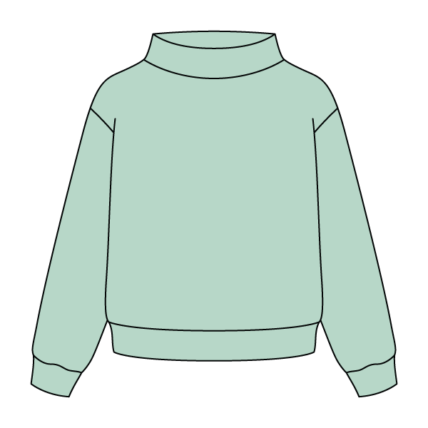 Heavyweight Fleece Wide Mock Neck Sweatshirt