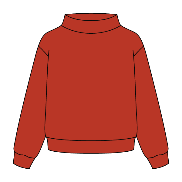 Heavyweight Fleece Wide Mock Neck Sweatshirt