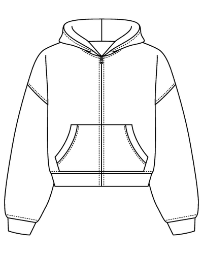 Drop Cut Oversized Zip Up Hoodie
