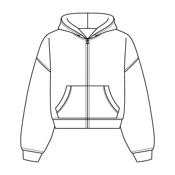 Drop Cut Oversized Zip Up Hoodie