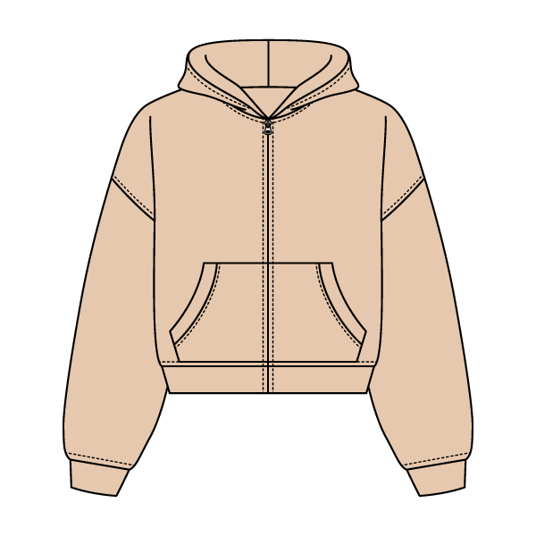 Drop Cut Oversized Zip Up Hoodie