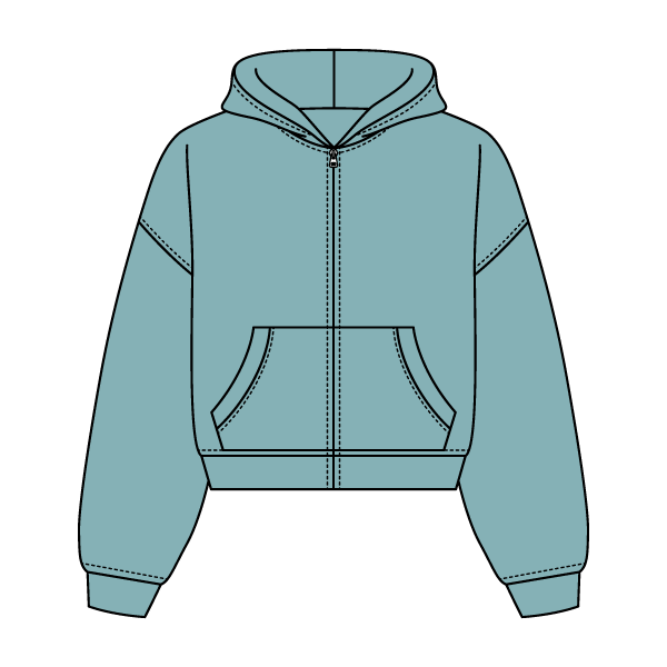Drop Cut Oversized Zip Up Hoodie