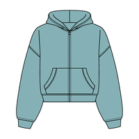 Drop Cut Oversized Zip Up Hoodie